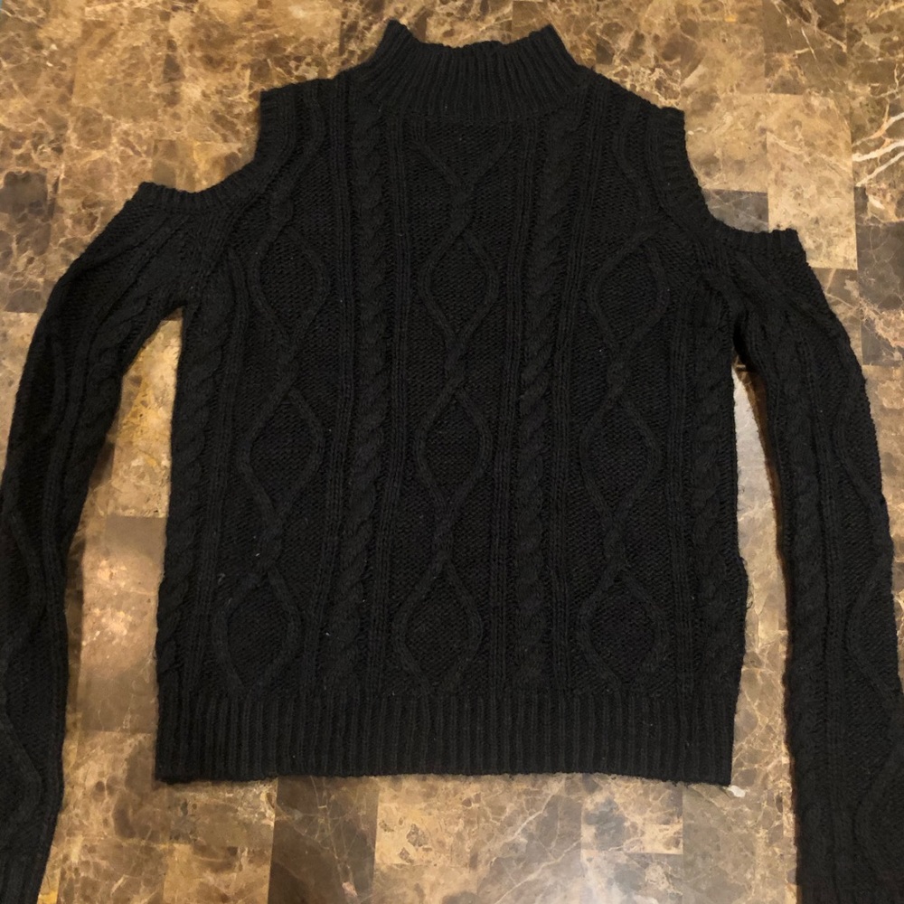 black mock neck sweater